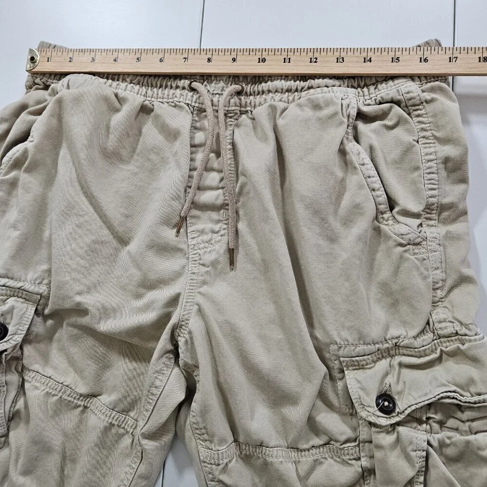 American Eagle Shorts Mens L Beige Cargo Utility Pockets Outdoor Gorpcore Grunge